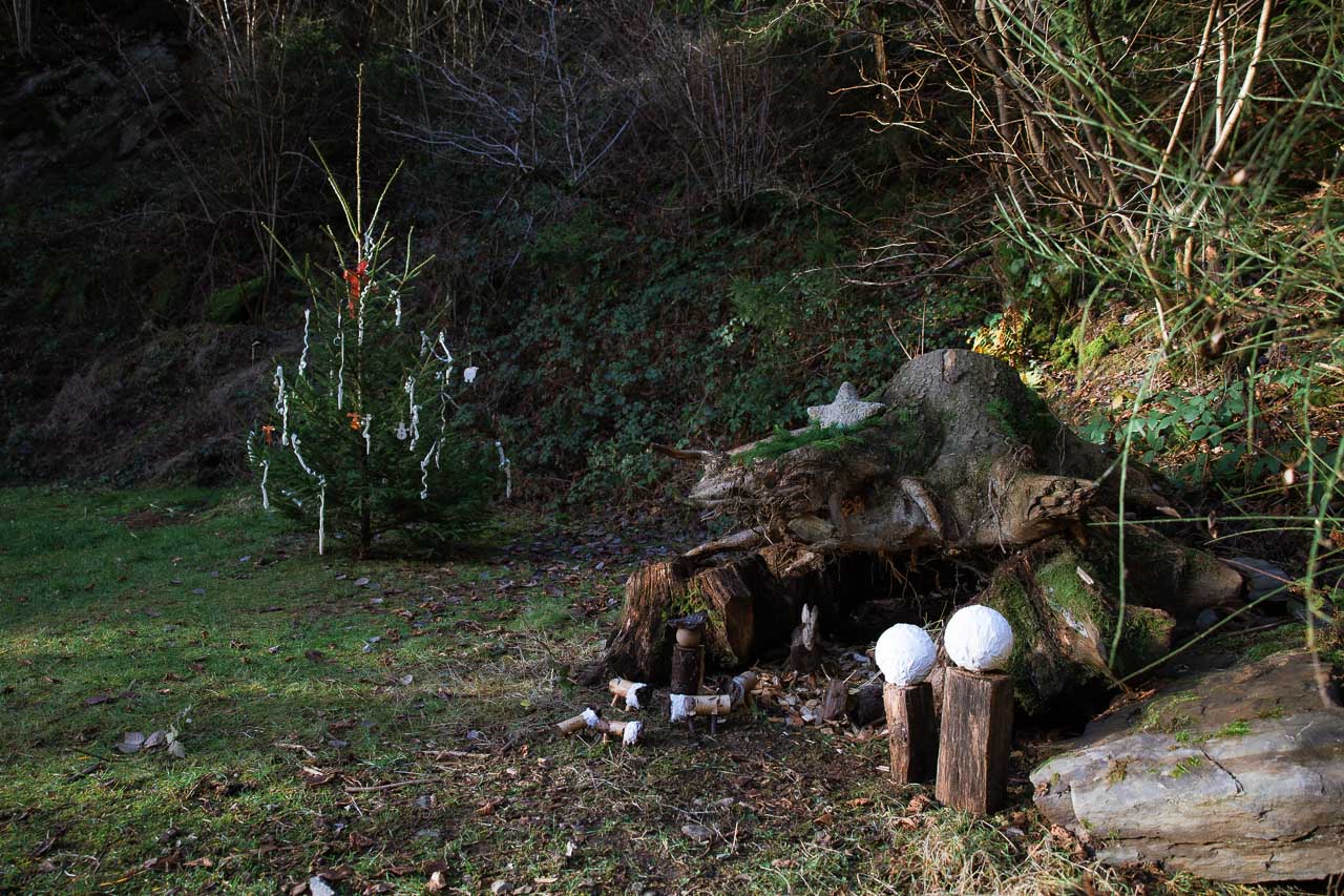 Krippe und Tannenbaum