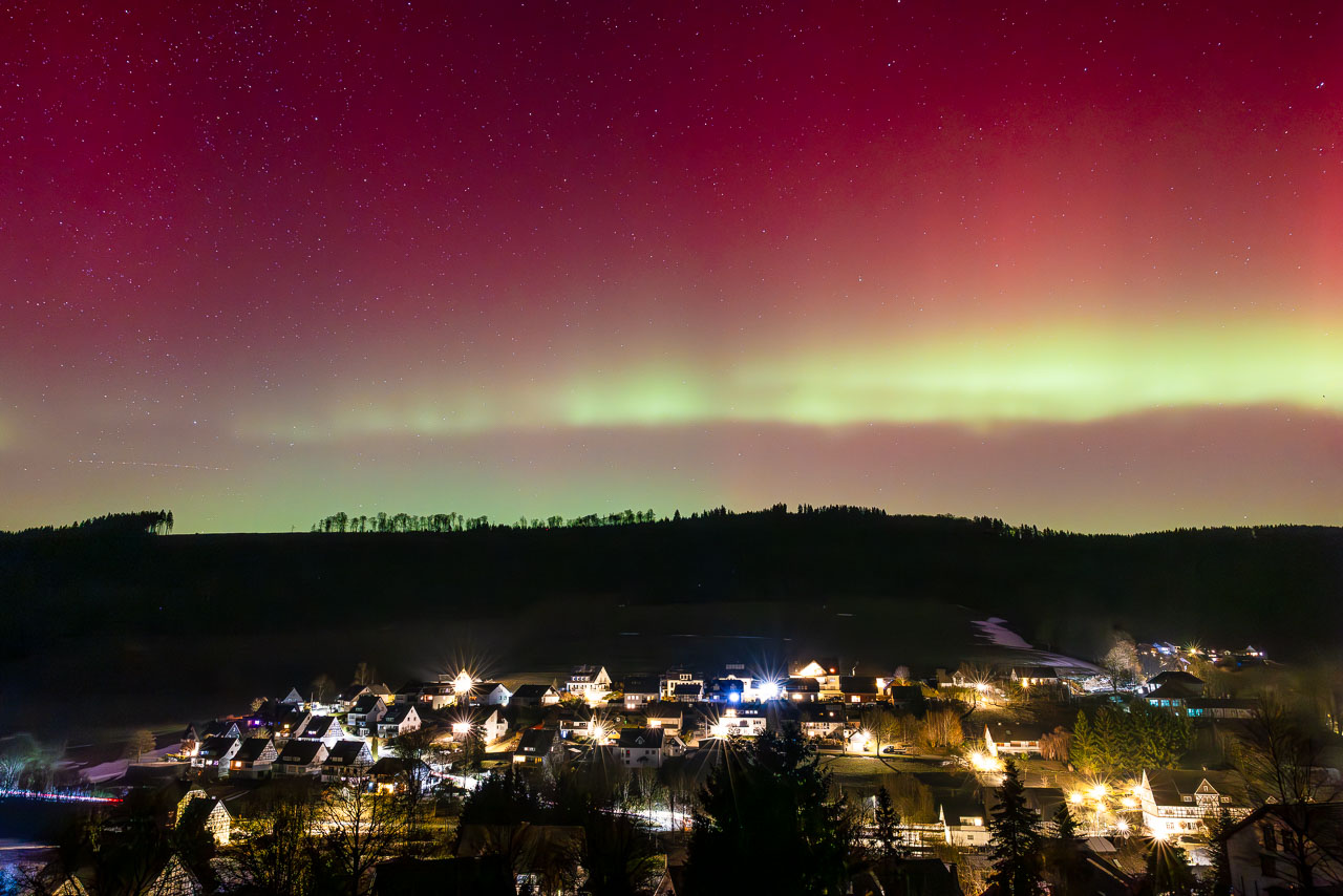 Polarlicht über Schmallenberg-Westfeld