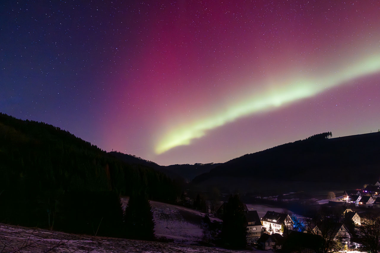 Polarlichter über dem Lennetal