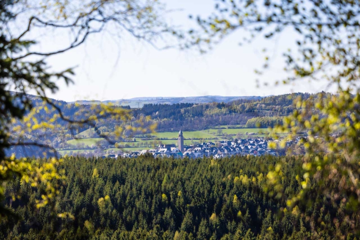 Eingerahmter Blick auf Schmallenberg